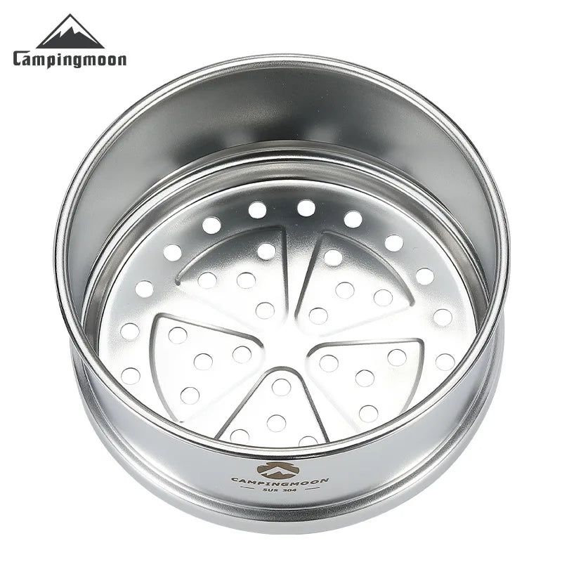 CAMPINGMOON S362 Outdoor Camping Picnic Stainless Steel Steamer Picnic Portable Shiraz Bowl Steaming Grid Steaming Drawer