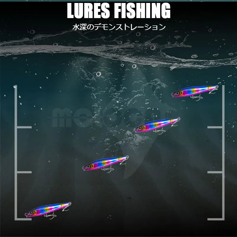 Sinking Fishing Lure Minnow 40g 95mm Rolling Fall Action Wobbler Pencil Pesca Accesorios Mar Carp Fish Isca Artificial Equipment