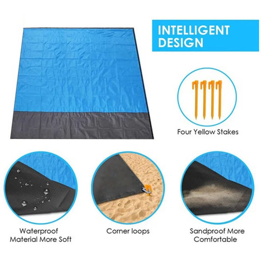 Beach Blanket Sandproof  Waterproof Beach Mat Lightweight Picnic Blanket for Travel Hiking Sports