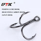 FTK 15-20pcs Overturned Treble Hook High Carbon Steel Black Fishing Hook 2/4/6/8/10# For Lure Triple Hook Fishing Tackle