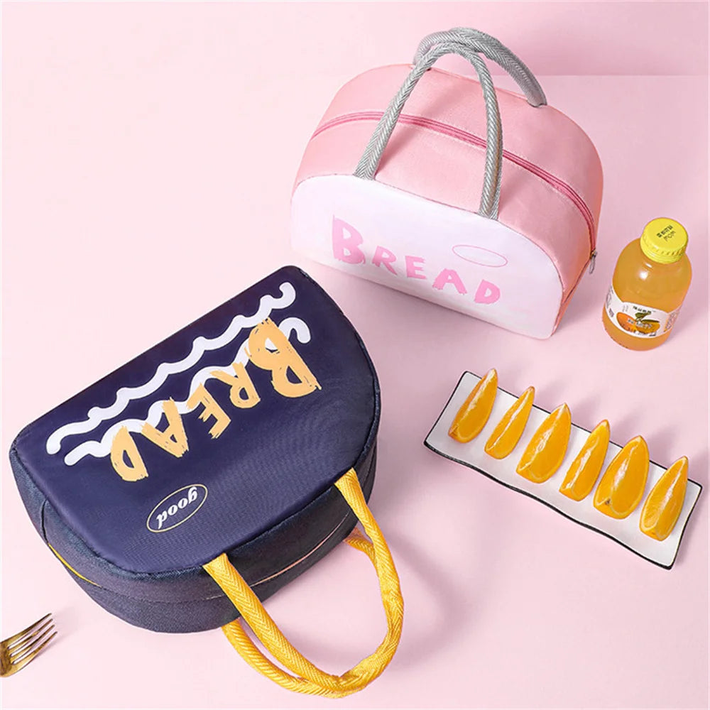 New Alphabet Print Thermal Lunch Bags For Children Kids Storage Bento Handbag Lunchbox Food Bag Camping Insulation Picnic Bag