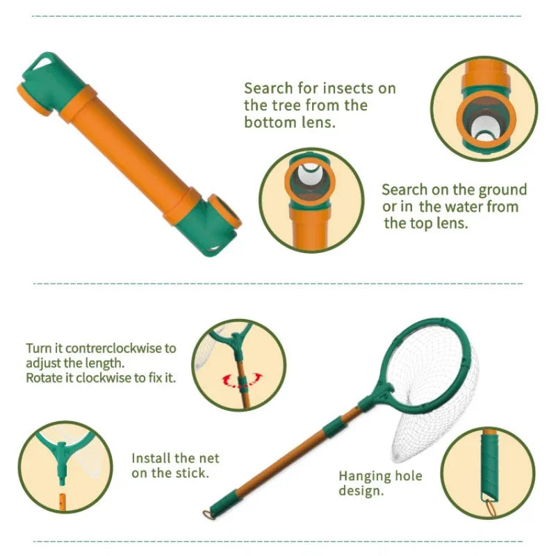 Kids Outdoor Explorer Kit Camping Exploration Toys Kids Insect Catching Kit with Insect Catcher Hat Adventure Set Children Gift