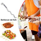 Stainless Steel Meat Fork Cooking Fork with Hook Non-Slip Handle Multi-Function Kitchen Gadget for Meat Barbecue Picnic Grilling