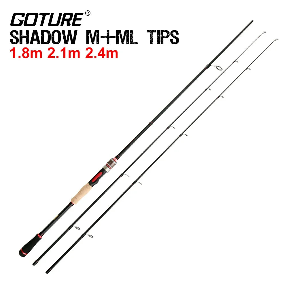 Goture SHADOW Spinning Casting Rod Fishing Rod 1.8m 2.1m 2.4m Fishing Lure Pole 2pcs Carp Perch Fishing Acessories M ML Action