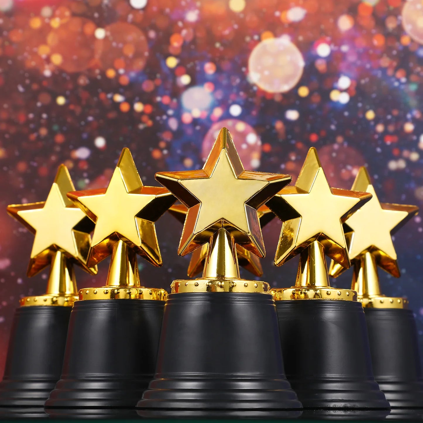 6 Pcs Star Trophy Awards Plastic Trophies Party Favors Kid School Reward Sports Tournament Winning Prize Game Event Props