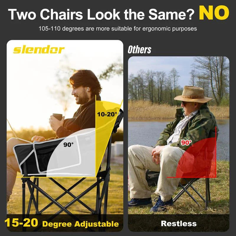 Heated Camping Chair Oversized Oxford cloth, Padded Heated Chair Outdoor Sports, 3 Heating Levels Adjustable Camping Chairs