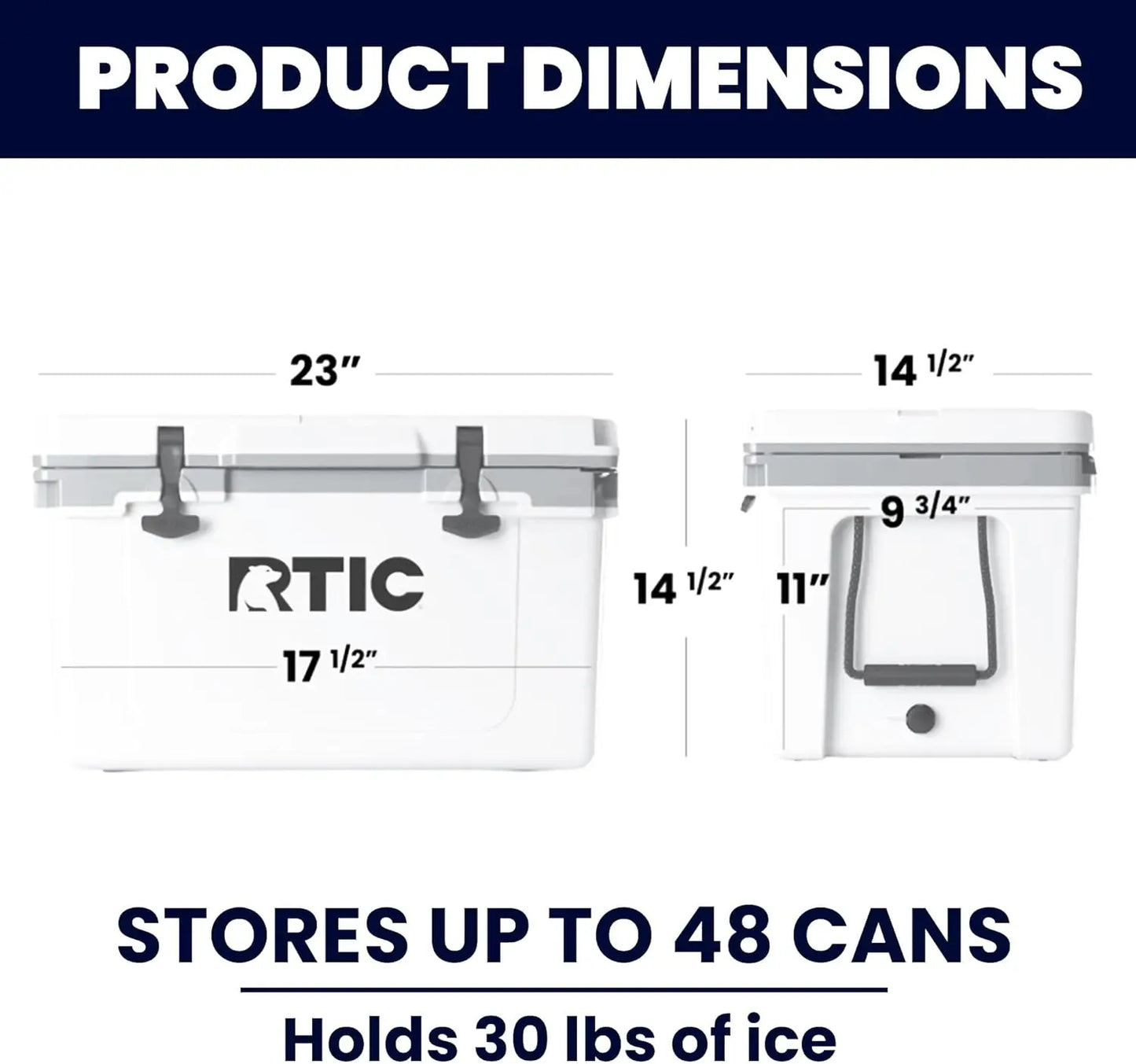 RTIC Ultra-Light 32 Quart Hard Cooler Insulated Portable Ice Chest Box for Drink, Beverage, Beach, Camping, Picnic, Fishing, Boa