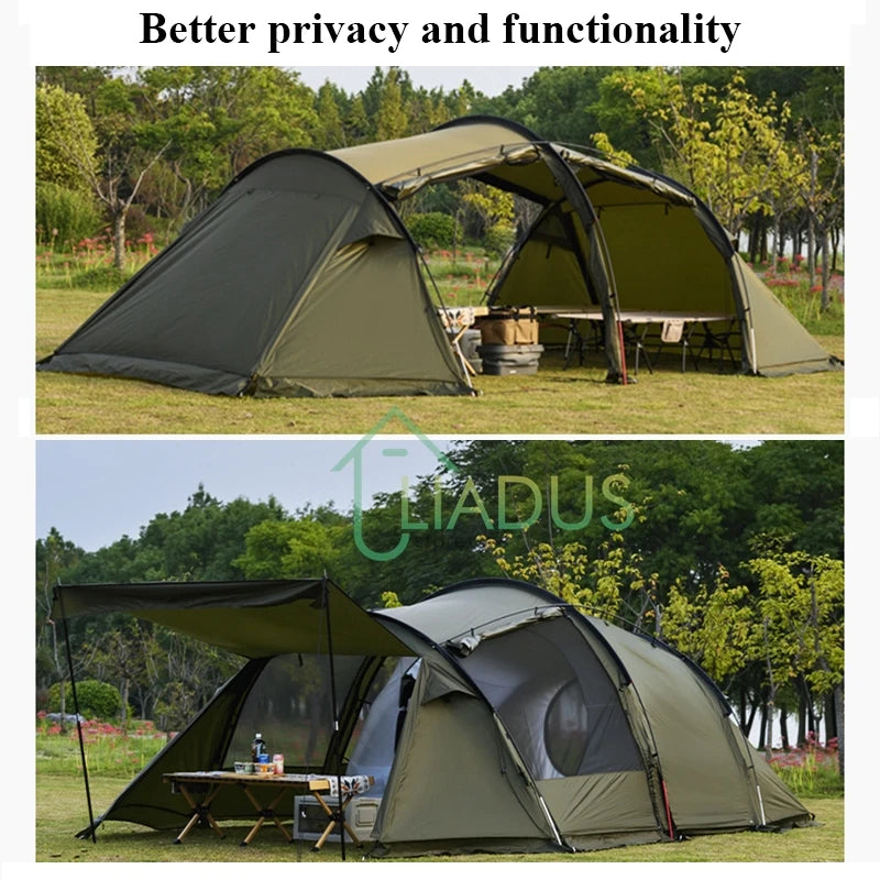 Outdoor Camping Tent Waterproof Outdoor Shelter for Travel and Picnics Coated Tarp Sunshade Quick Build Breathable Awning Tent