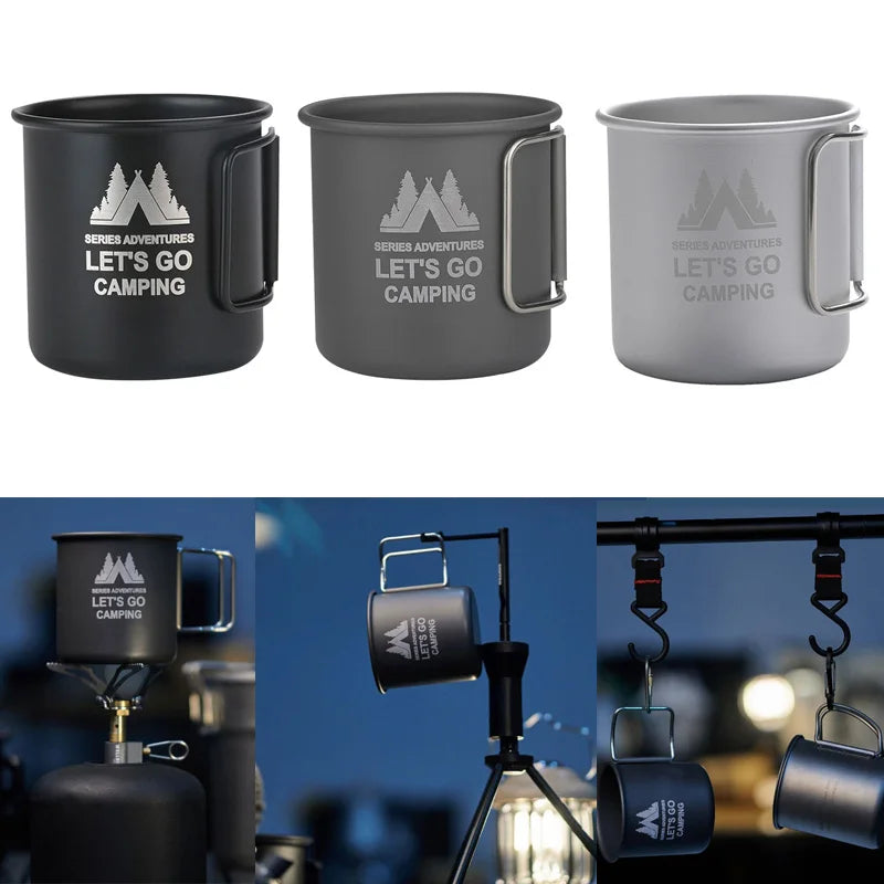 300ML Camping Mug Titanium Cup Tourist Tableware Picnic Utensils Outdoor Kitchen Equipment Travel Picnic Cooking Set Cookware