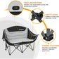 Double Camping Chair Oversized Loveseat Camping Couch Heavy Duty Outdoor Folding Chair with Cup Holder Wine Glass Holde