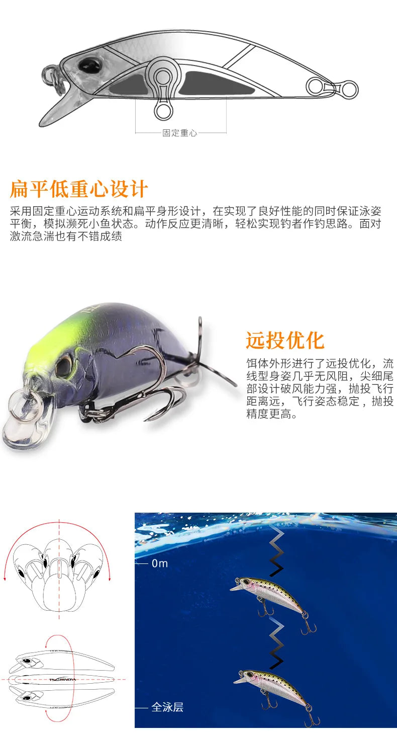 5cm 5g Sinking Minnow Fishing Lures Wobbler Fishing Tackle Hard Bait