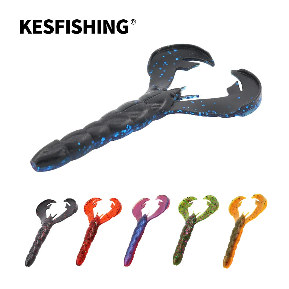 KESFISHING Soft Isca Artificial Bait Agent Rage Tail Craw 4 inch Crawfish Add Salt Pesca Bass Fishing Lure Tackle Salts